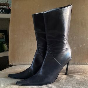 Carlo Paola pointed toe high Heeled mid-calf Booties size 39 Vintage